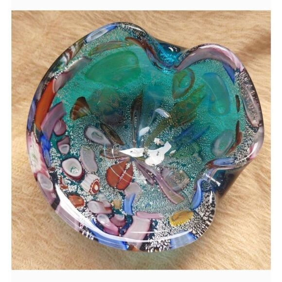 Dino Martens Vintage 1950s Murano Italy Small Glass Bowl Handcrafted. - Picture 2 of 13